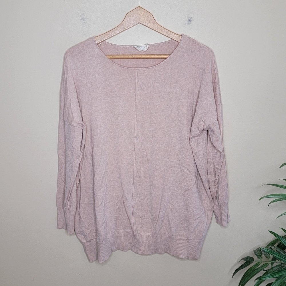 Ninexis Beige Drop Shoulder Sweater Size M/L Classic Neutral Basic Capsule Work